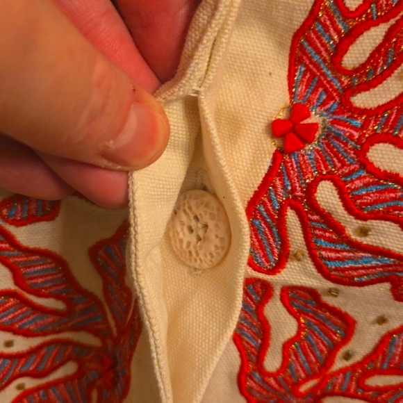 Anage Vinatge Embroidered Coral Beaded Blazer - Picture 3 of 7